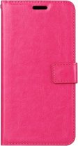 LuxeBass Telefoon Wallet Bookcase voor Samsung Galaxy A5 (2016) - Portemonnee telefoonhoesje voor Bankpassen - Kunstleer - Siliconen Houder - Magnetische sluiten- Roze - bookcase -