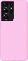 Ceezs Pantone siliconen hoesje geschikt voor Samsung Galaxy S21 Ultra - silicone Back cover in een unieke pantone kleur - roze