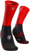 Compressport Mid Compression Socks - zwart/rood - maat 44-48