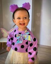 Cumino Baby meisjes jurk met tule rokje lila 9-12 / 74 Lila