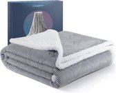 Friick Fleecedeken | Bankkleedje | Sprei | Bedsprei | Reisdekentje | Grijs | 150cm x 127cm