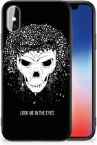 Smartphone Hoesje Geschikt voor iPhoneX | Xs TPU Bumper met Zwarte rand Skull Hair