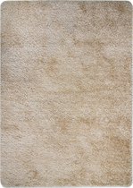 Tapijtenloods Natty Hoogpolig Wasbaar Effen Vloerkleed Fluweel Beige - 80x300 CM -