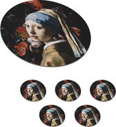 Sous-verres - Ronds - La Jeune Fille à la perle - Vermeer - Art - 10x10 cm - 6 pièces
