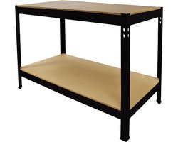 Q-rax werkbank - Zwart- 100 cm breed - 100 % boutloos - Draagkracht: 200 kg per plank
