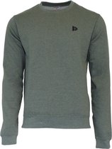 Donnay - Fleece sweater ronde hals - Ian - Junior - Maat 152 - Legergroen gemêleerd