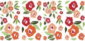 Roommates Muursticker Floral Vinyl Groen/rood/oranje 42-delig