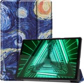 Hoes Geschikt voor Lenovo Tab M10 FHD Plus 2nd Gen Hoes Book Case Hoesje Luxe Trifold Cover - Hoesje Geschikt voor Lenovo Tab M10 FHD Plus (2e Gen) Hoesje Bookcase - Sterrenhemel