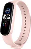 Siliconen Smartwatch bandje - Geschikt voor Xiaomi Mi Band 6 siliconen bandje - lichtroze - Strap-it Horlogeband / Polsband / Armband