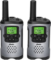 Alecto FR115GS - Set van twee walkie talkies voor kinderen - tot 5 kilometer bereik, grijs/zwart
