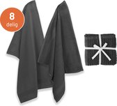 EM Kitchen Keukentextiel Set Donkergrijs - 2 x Theedoeken + 2 x Keukendoeken + 4 x Vaatdoeken