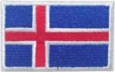 IJsland vlag geborduurde patch embleem witte rand | Strijkpatch embleemes | Military Airsoft