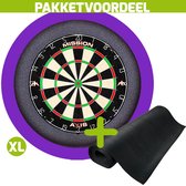 Mission Axis + Rubberen Dartmat 60*300 + Dartbordverlichting Basic XL (Paars)