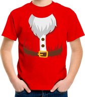 Kerstkostuum Kerstman verkleed t-shirt - rood - kinderen - Kerstkostuum / Kerst outfit 164/176