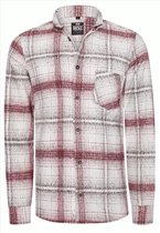 Heren overhemd - Rusty Neal - R11031-v8 - Ecru - Rood