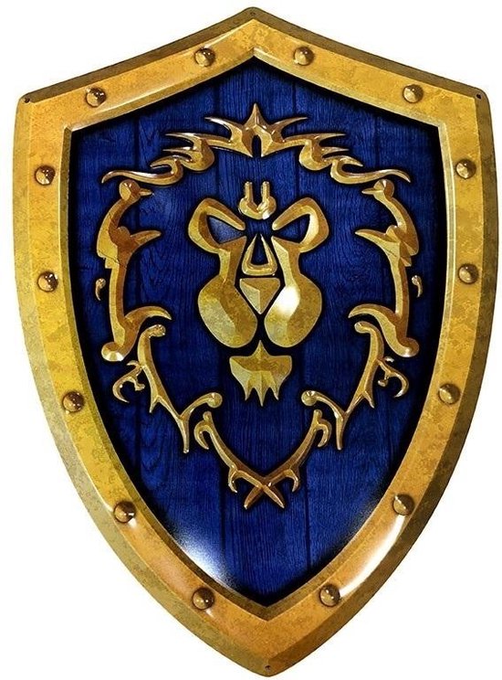Poster - World Warcraft Alliance Shield Metal Plate - 35 X 25 Cm - Multicolor