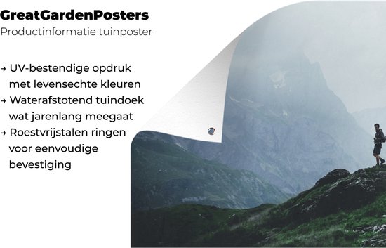 Affiche de jardin Randonneur solitaire dans les Alpes suisses - 60x30 cm - Toile jardin