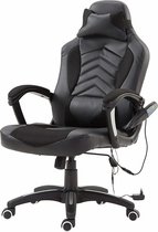 HOMdotCOM Bureaustoel ergonomisch gamingstoel met massagefunctie zwart