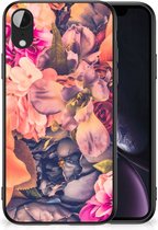 Hoesje Super als Moederdag Cadeau Geschikt voor iPhone XR Telefoontas met Zwarte rand Bosje Bloemen