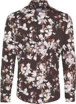 Jimmy | Overhemd bloemenprint bruin