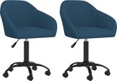 vidaXL Eetkamerstoelen draaibaar 2 st fluweel blauw