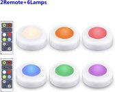 van Dam Exclusive® LED kast lampen - Draadloze lampen - Regenboog draadloze lampen - Voor kast/keuken/trap - 4 afstandsbedieningen - 12 stuks