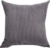 Kussenhoes 45x45 cm - Donker Grijs - Kussenhoesje - Kussen Hoes - Woonkamer - Decoratie - Bank - Corduroy