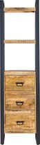 Boekenkast Boa 55 Cm - Mangohout - Naturel Furn4All | Naturel | 200 x 55 x 40 cm