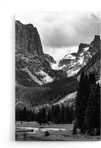 Walljar - Bridger-Teton Mountain - Zwart wit poster