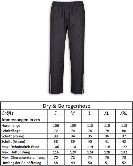 Lynx Regenbroek Dry & Go Heren Nylon Zwart Maat L van Lynx. — afbeelding 3