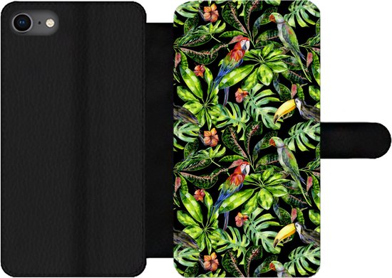 Étui à Rabat Magnétique En Simili Cuir Pour IPhone - Compatible X à 12, SE, Etc. - Avec Poche - Noir Ou Beige