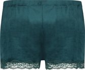 Hunkemöller Dames Nachtmode Shorts Velours Lace  - Blauw - maat L