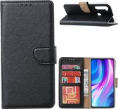 Hoesje Geschikt voor Xiaomi Redmi Note 8 (2019/2021) Hoesje Zwart - Hoesje Geschikt voor Xiaomi Note 8 2021 bookcase met Pasjeshouder - Note 8 2019 case Portemonnee cover
