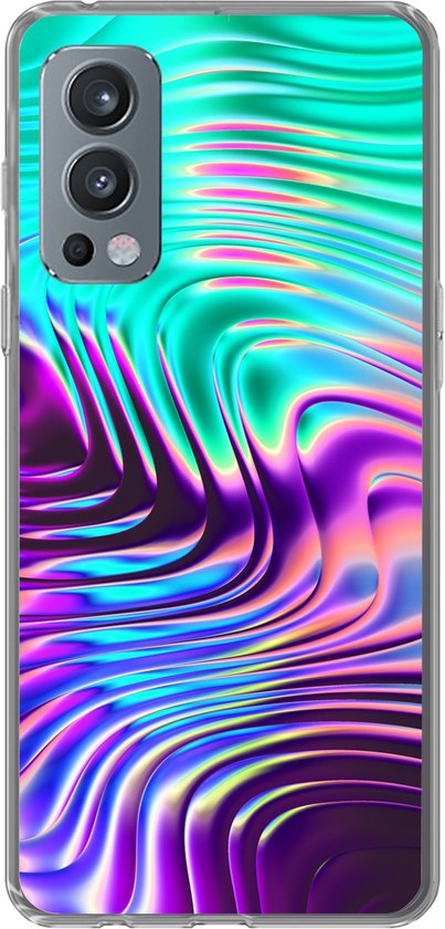 Telefoonhoesje Geschikt voor OnePlus Nord 2 5G hoesje - Kunst - Golf - Psychedelisch - Siliconen Telefoonhoesje