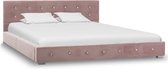 vidaXL Bedframe fluweel roze 140x200 cm