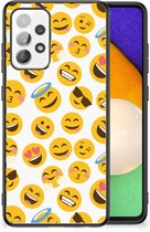 Telefoon Hoesje Super als Cadeautjes voor Meisjes Geschikt voor Samsung Galaxy A52 | A52s (5G/4G) Backcover Soft Siliconen Hoesje met Zwarte rand Emoji