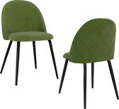 Decoways - Eetkamerstoelen 2 st stof groen