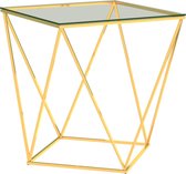 Decoways - Salontafel 50x50x55 cm roestvrij staal goudkleurig transparant