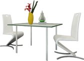Decoways - Eetkamerstoelen 2 stuks kunstleer wit