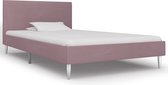 Decoways - Bedframe stof roze 90x200 cm