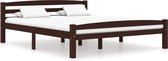 Decoways - Bedframe massief grenenhout donkerbruin 160x200 cm