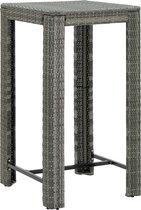Decoways - Tuinbartafel 60,5x60,5x110,5 cm poly rattan grijs