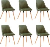 Decoways - Eetkamerstoelen 6 stuks fluweel lichtgroen