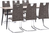Decoways - 7-delige Eethoek kunstleer bruin