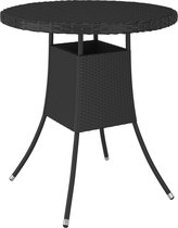 Decoways - Tuintafel 70x70x73 cm poly rattan zwart