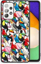 Telefoon Hoesje Geschikt voor Samsung Galaxy A52 | A52s (5G/4G) Leuk TPU Backcase met Zwarte rand Birds