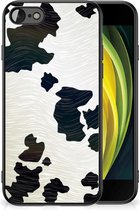 GSM Hoesje iPhone 7/8/SE 2020/2022 Silicone Hoesje met Zwarte rand Koeienvlekken