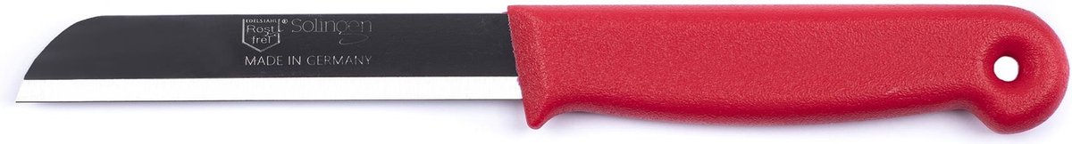 Solingen Schilmesje – RVS Glad – 18,5 cm met Blade Cover – Rood