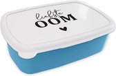 Broodtrommel Blauw - Lunchbox - Brooddoos - 'Liefste oom' - Quotes - Spreuken - 18x12x6 cm - Kinderen - Jongen