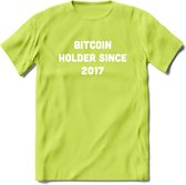 BTC Holder Since 2017- Crypto T-Shirt Kleding Cadeau | Dames / Heren / Unisex | Bitcoin / Ethereum shirt | Grappig Verjaardag kado | BTC Tshirt Met Print | - Groen - M